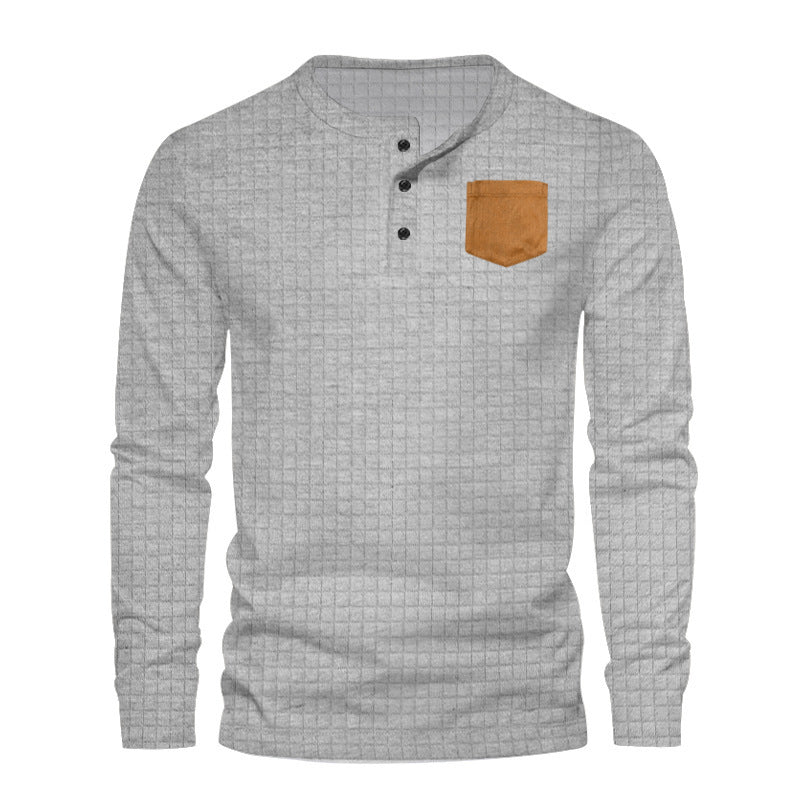 Herren Langarmshirt mit strukturiertem Design applikation Krohn-e
