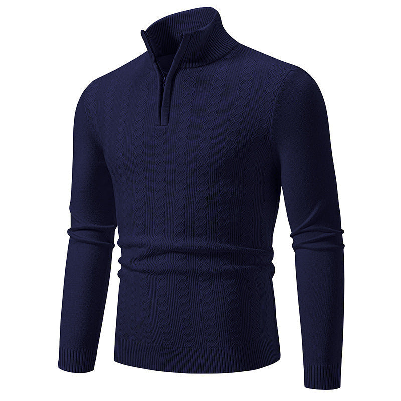 Herren Pullover mit Stehkragen und Zipper Krohn-e