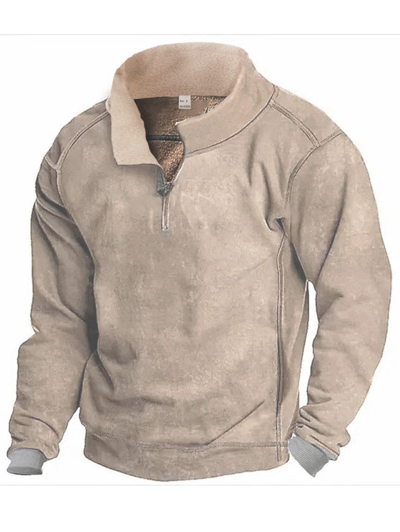 Herren Fleece Sweatshirt mit Stehkragen Krohn-e