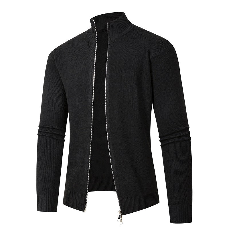 Herren modische Strickjacke mit hohem Kragen und Reißverschluss Krohn-e