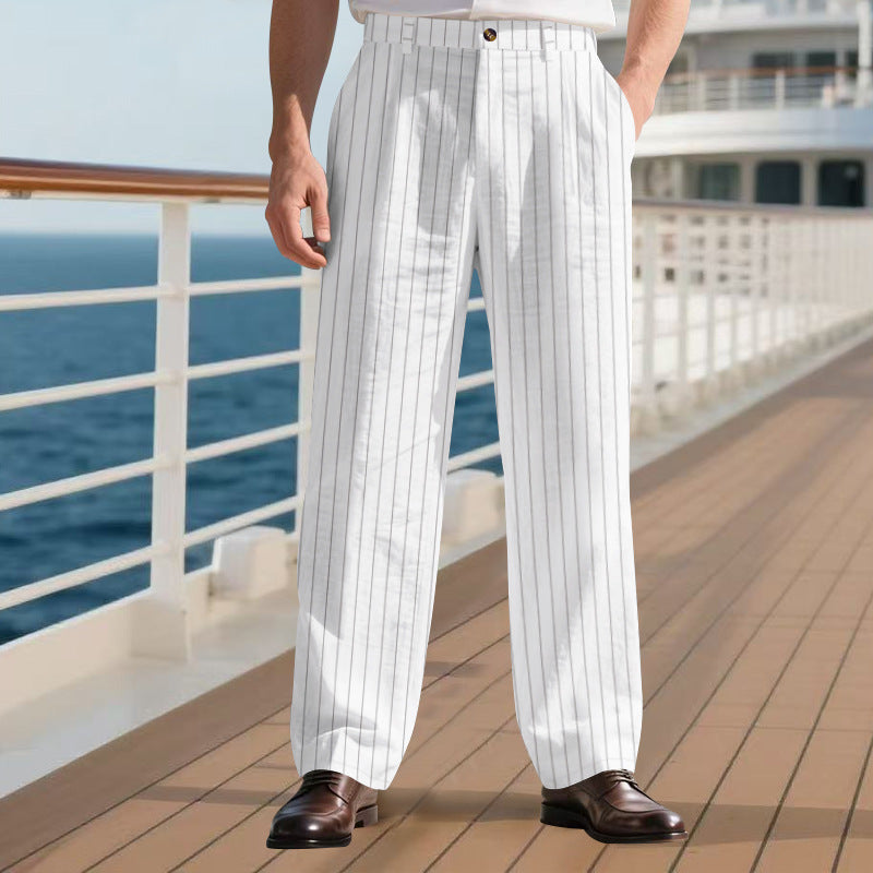 Herren elegante Anzughose mit schmalen Nadelstreifen Krohn-e