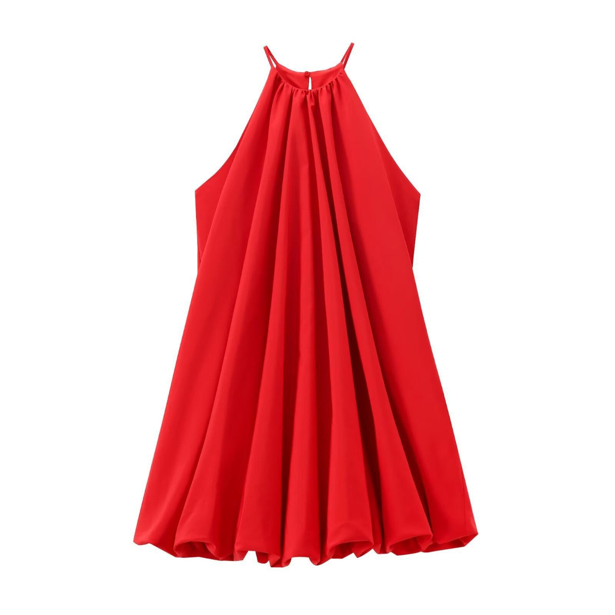 Modernes, einfarbiges Mini-Halterkleid von Fudus