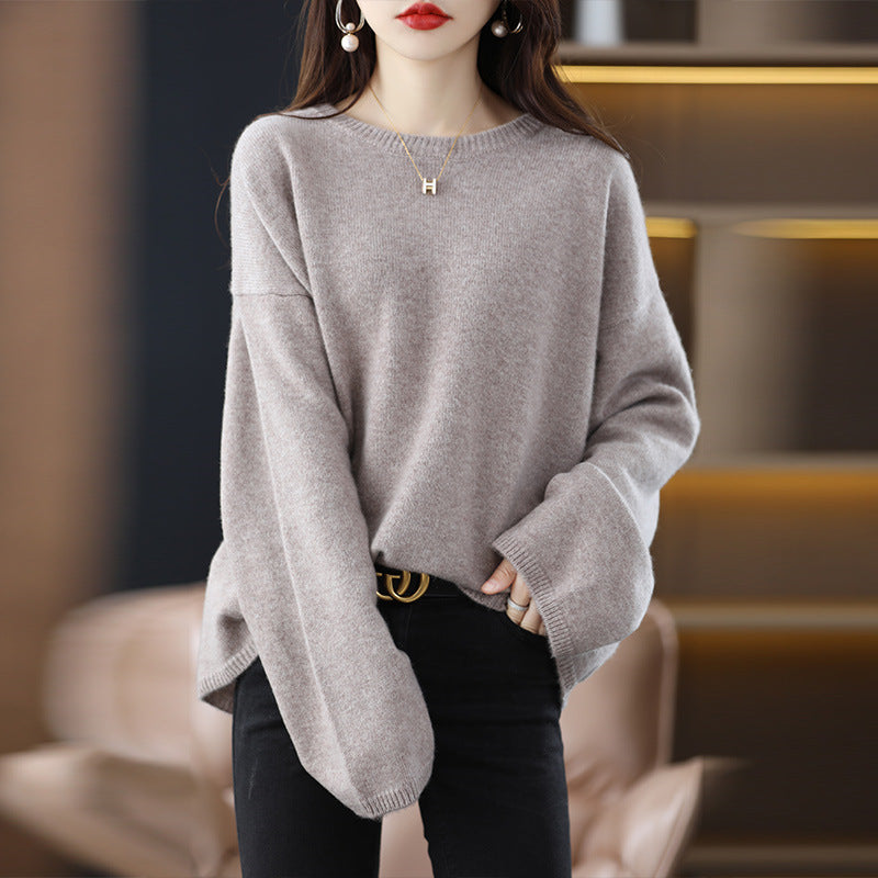 Damen Oversized Strickpullover mit weitem Schnitt und langen Ärmeln Krohn-e