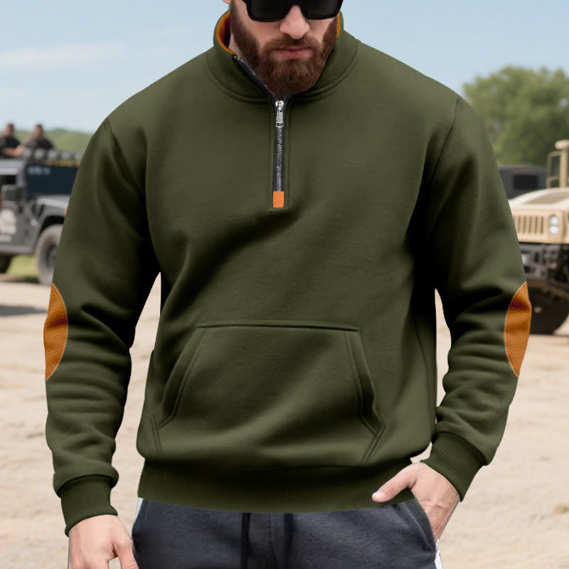 Herren Hoodie mit modischem Stehkragen und Kontrastdetails Krohn-e