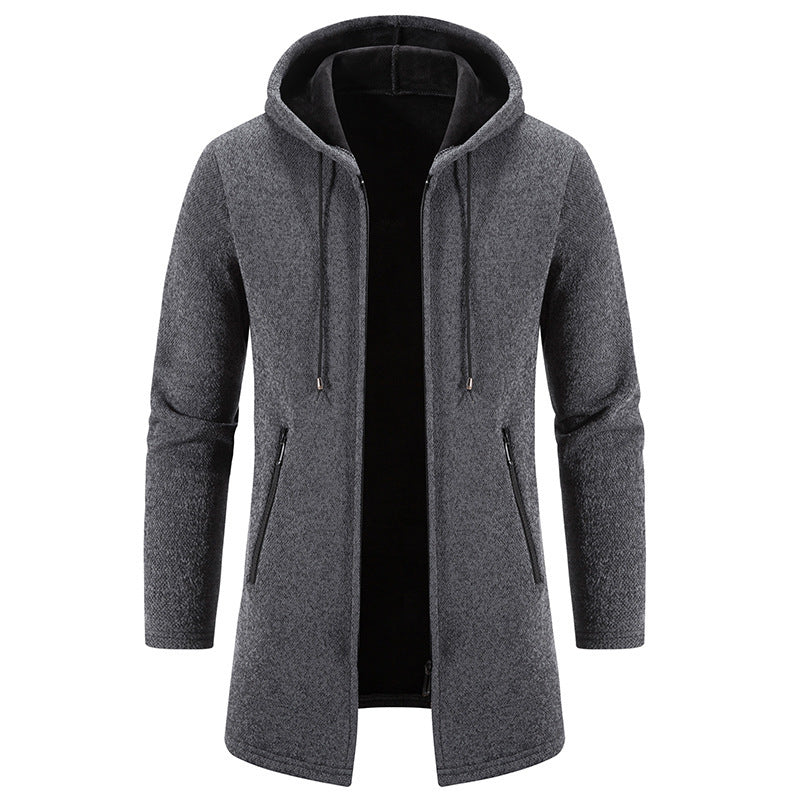 Herren praktische und stilvolle Fleecejacke mit Kapuze und Reißverschlusstaschen Krohn-e