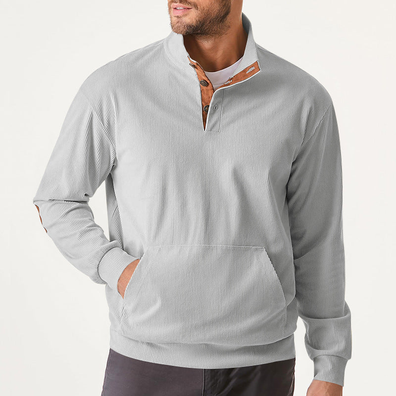 Herren hochfunktioneller Sweatpullover mit Stehkragen und praktischer Kängurutasche Krohn-e