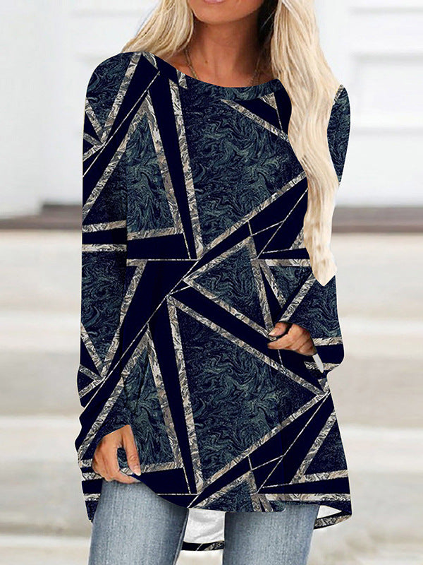 Fudus beliebtes bedrucktes Raglan-Langarmshirt