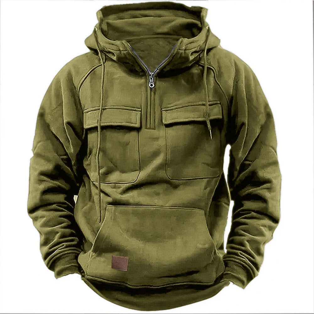 Herren Fleece Hoodie mit praktischem Reißverschluss und großen Taschen Krohn-e