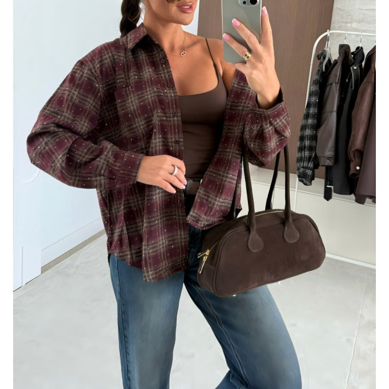 Damen Karierte Oversized-Hemd Krohn-e