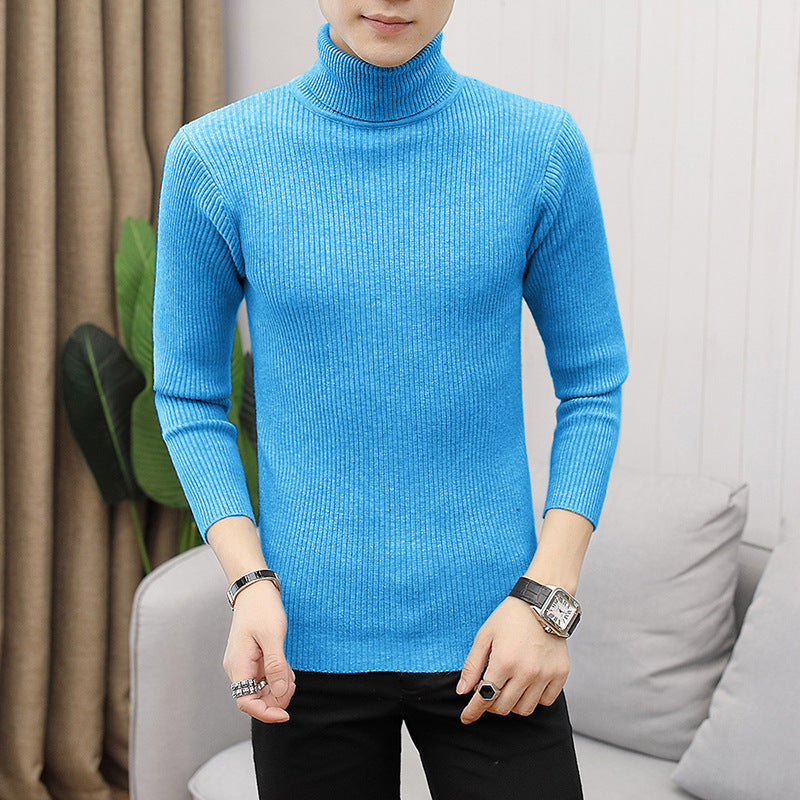Herren hochwertiger Rollkragenpullover aus feinem Rippstrick Krohn-e