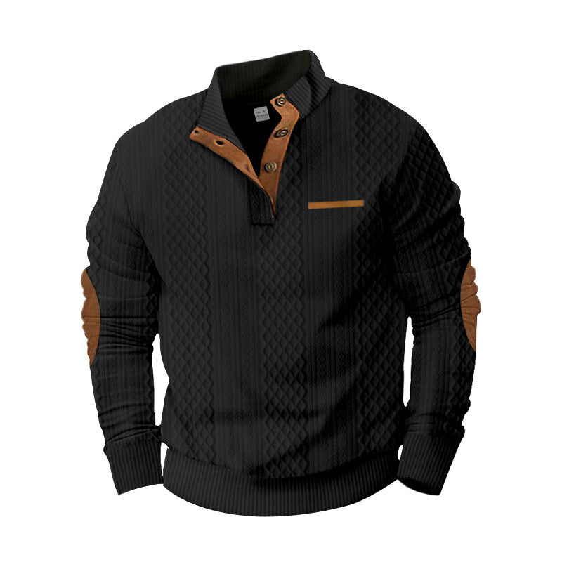 Herren komfortabler Strickpullover mit strukturiertem Design und eleganten applikationen Krohn-e
