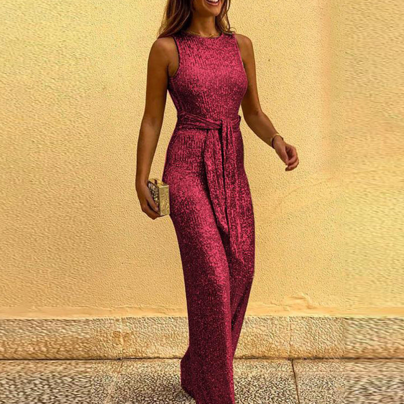 Damen Glitzerndes Abendkleid mit elegantem Taillengürtel Krohn-e