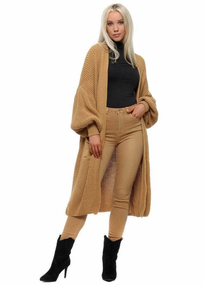 Damen Langstrickjacke mit grober Maschenstruktur und praktischen Taschen Krohn-e