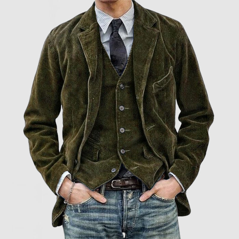 Herren modischer Cordblazer mit mehreren Taschen und eleganter Passform Krohn-e