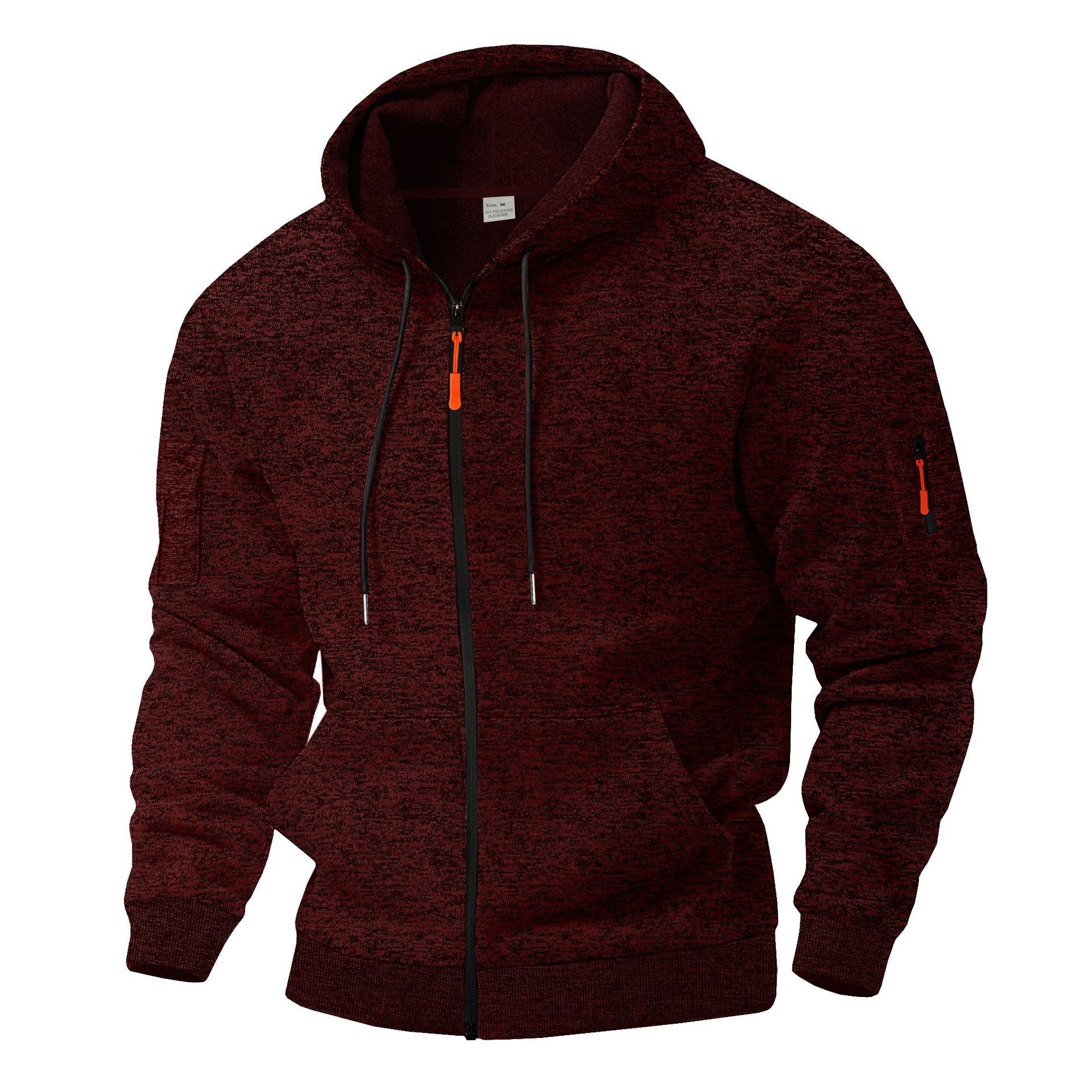 Herren sportlicher Kapuzenpullover mit atmungsaktiver Struktur und farblich abgesetzten Reißverschluss-Details Krohn-e