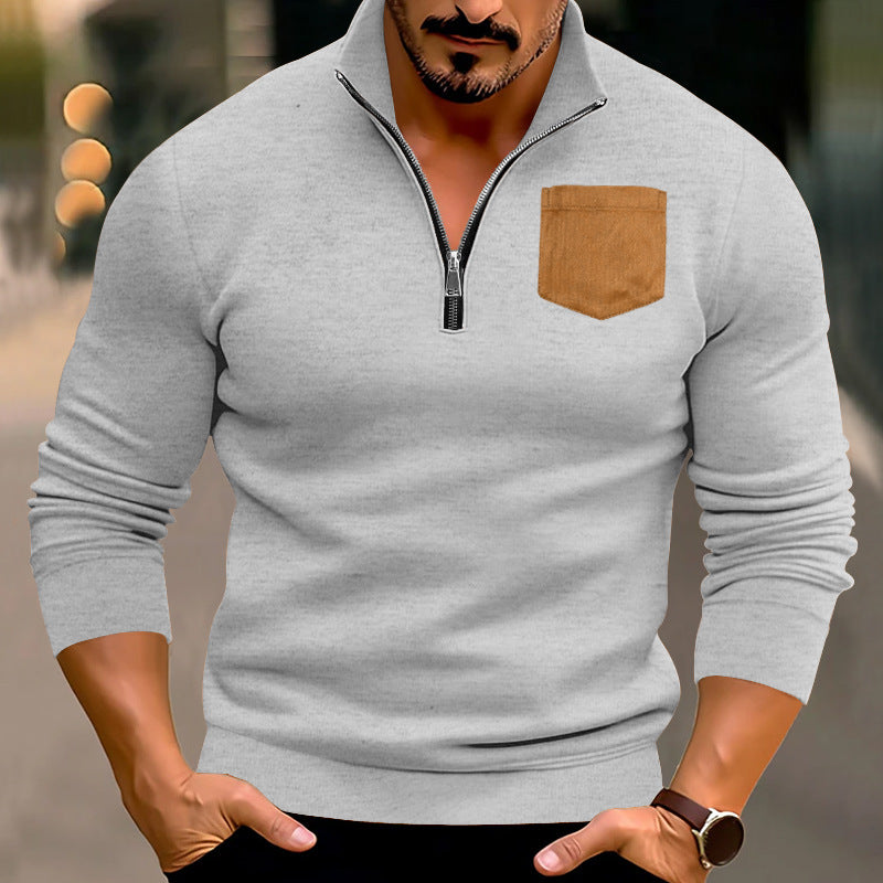 Herren sportlicher Pullover mit kontrastierenden Taschen Krohn-e