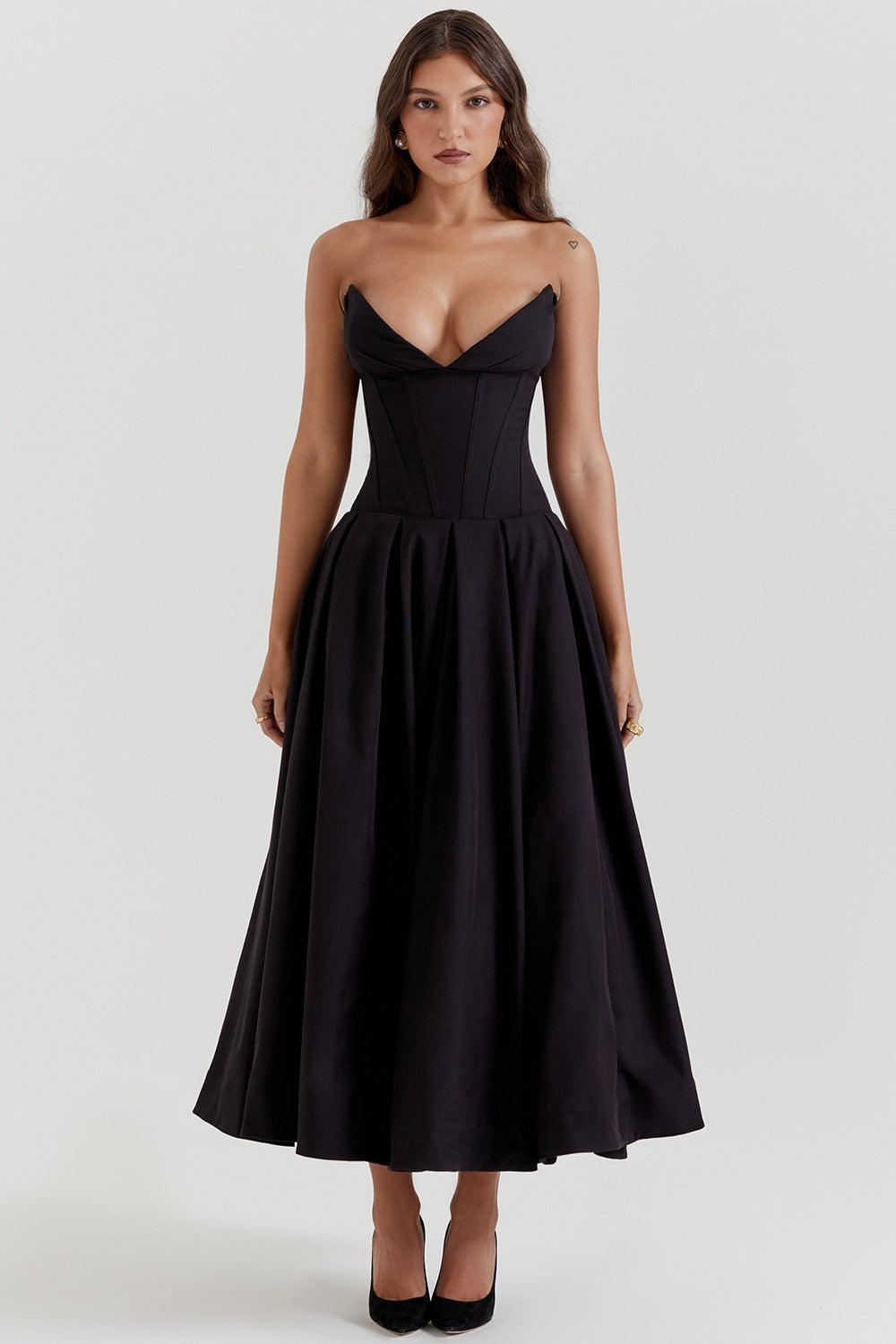 Damen Abendkleid mit taillierter Silhouette und A-linien Schnitt Krohn-e