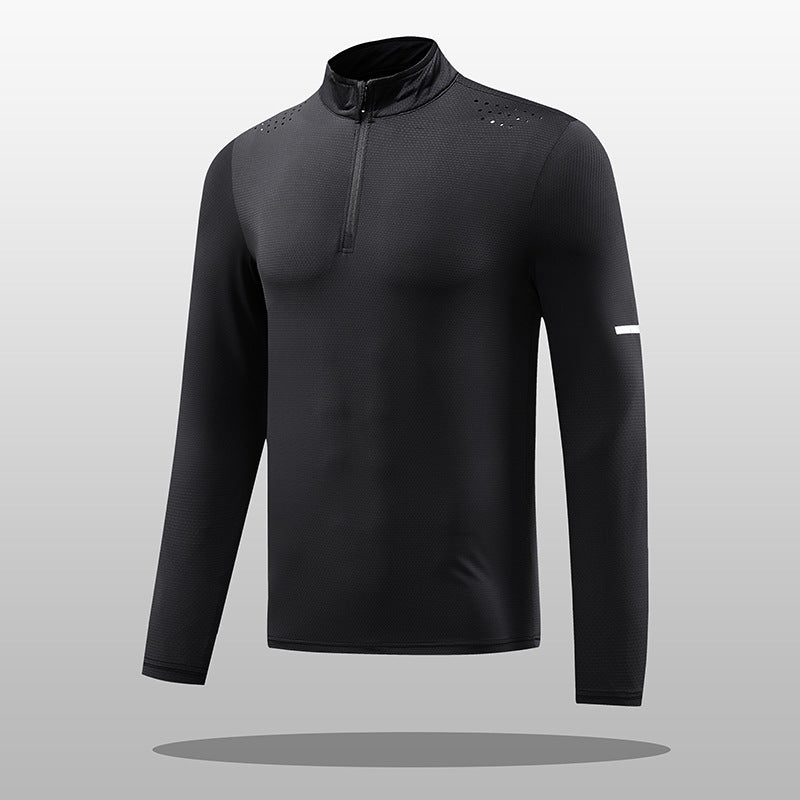 Herren Funktions-Langarmshirt mit Reißverschluss und atmungsaktivem Material Krohn-e