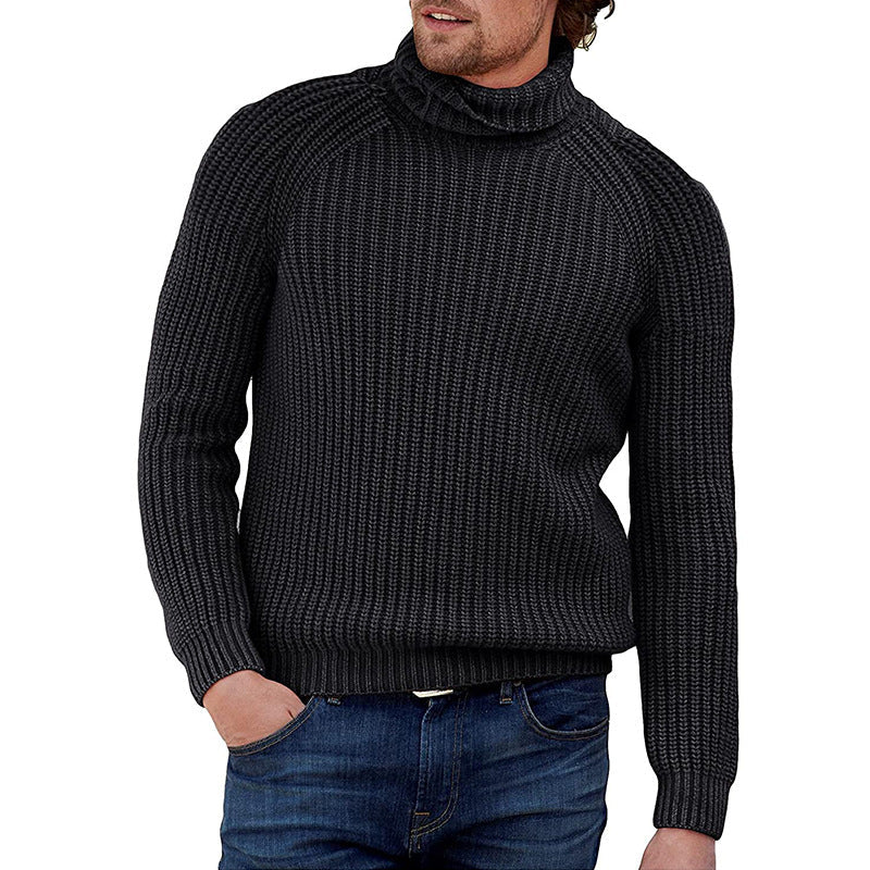 Herren Grobstrick Pullover mit hohem Kragen Krohn-e