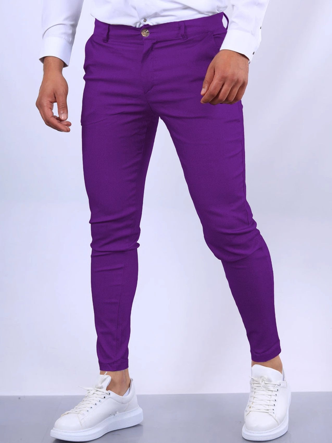 Herren elegante Slim-Fit Chinohose mit elastischem Bund und praktischen Taschen Krohn-e