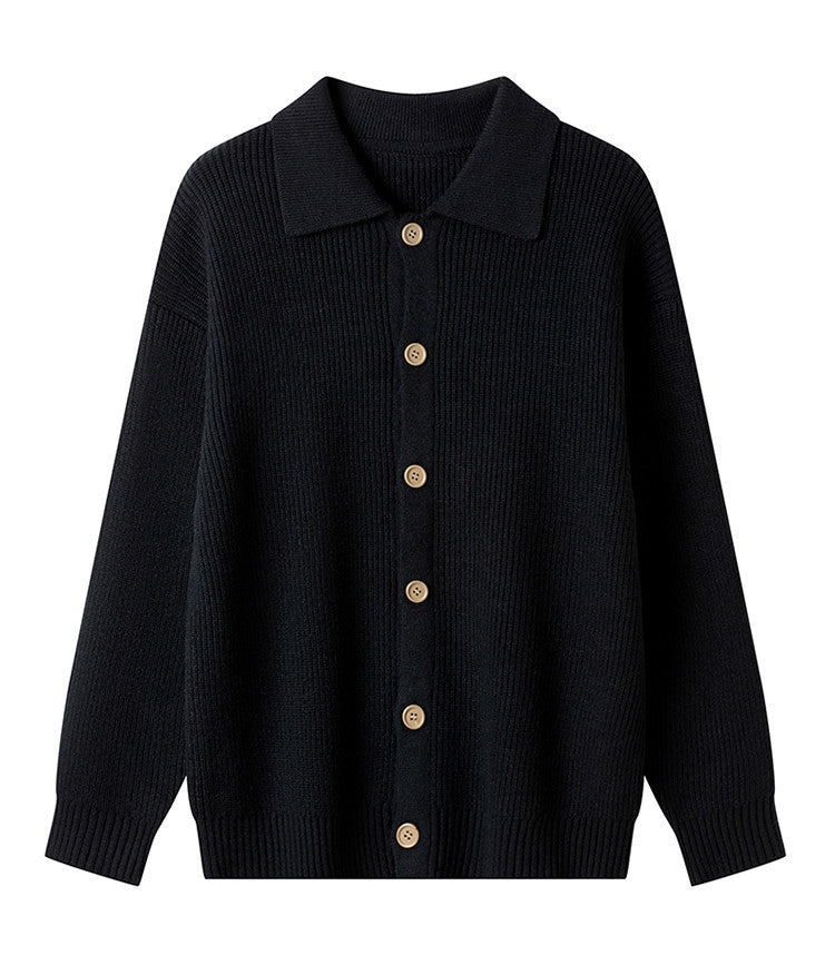 Damen Gemusterte Strickjacke mit Kragen und Knopfleiste Krohn-e