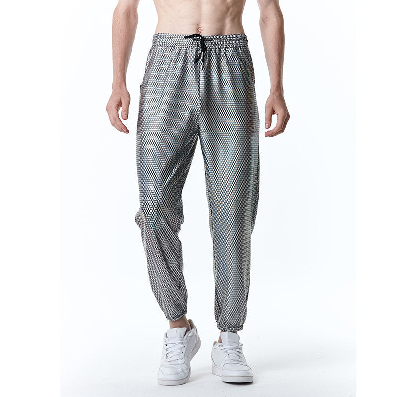 Herren futuristische Mesh-Hose im angesagten Metallic-Look Krohn-e