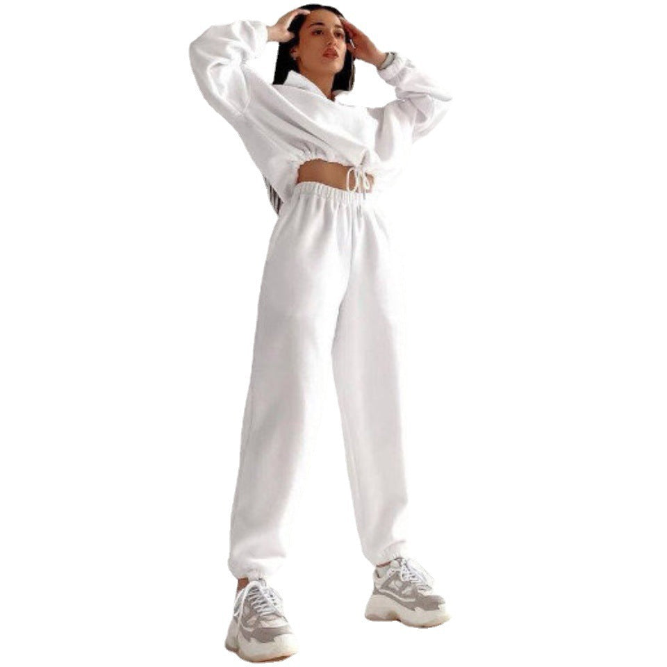 Damen Fleece-Jogginganzug mit kurzem Reißverschluss und lässigem Schnitt Krohn-e