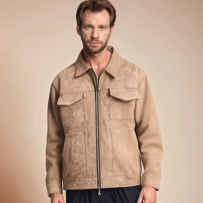 Herren lässige Suede Jacke Krohn-e