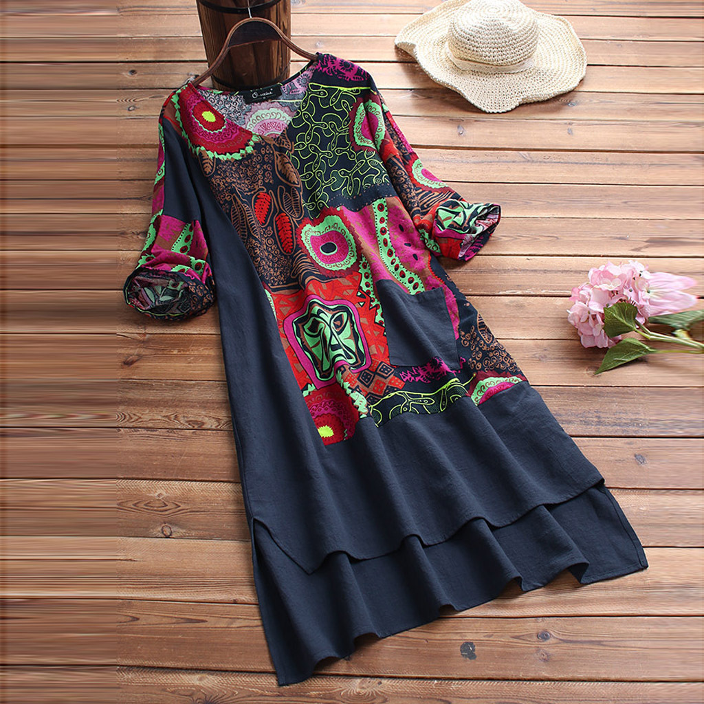 Ginia - Elegantes Kleid mit Mandala Muster