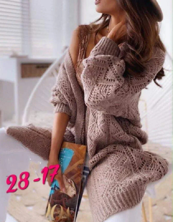 Damen Großer Strickcardigan mit Ajourmuster Krohn-e