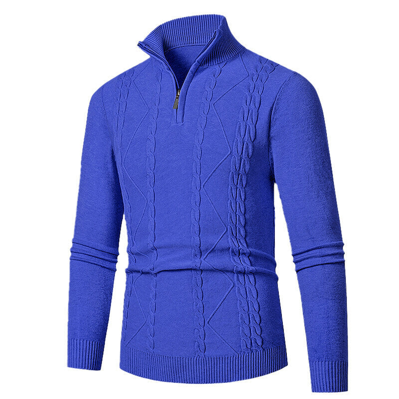 Herren Strickpullover mit Stehkragen und Zopfmuster Krohn-e
