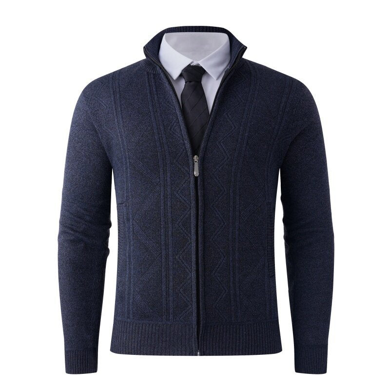 Herren Strickjacke mit modernem Zipper und eleganten Mustern Krohn-e