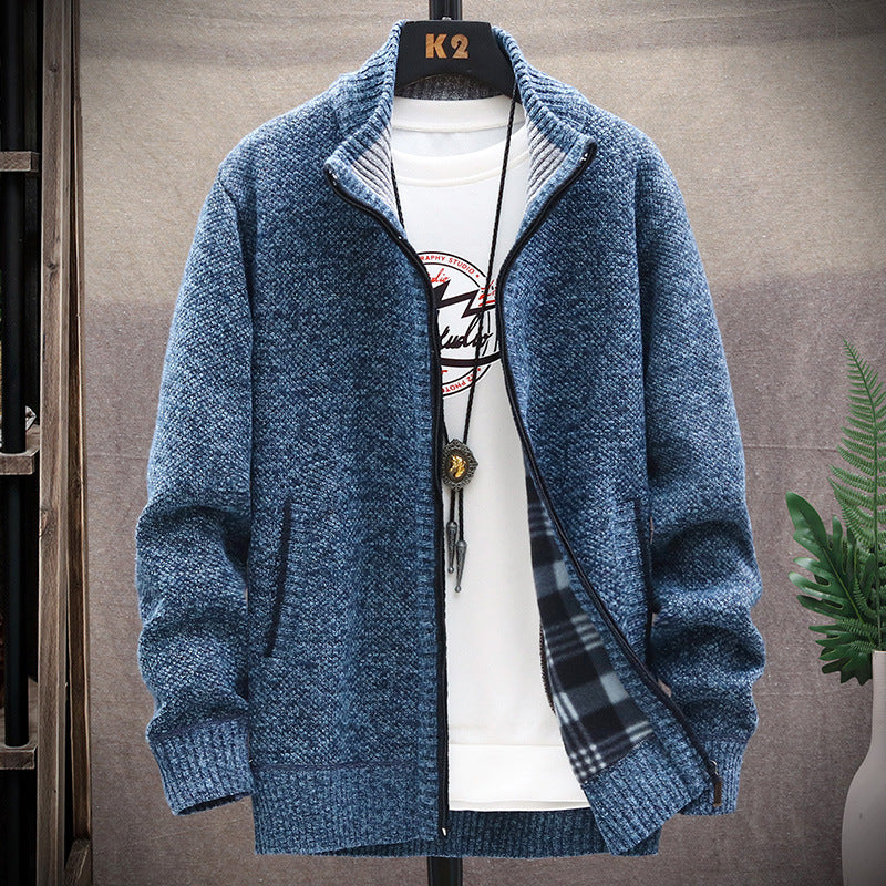 Herren Strickjacke mit Stehkragen und Taschen Krohn-e