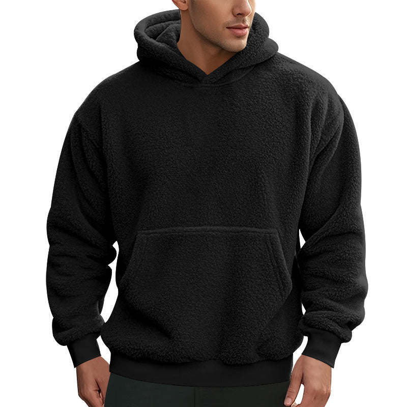 Herren Fleece Hoodie mit Kängurutasche und modernem Schnitt Krohn-e