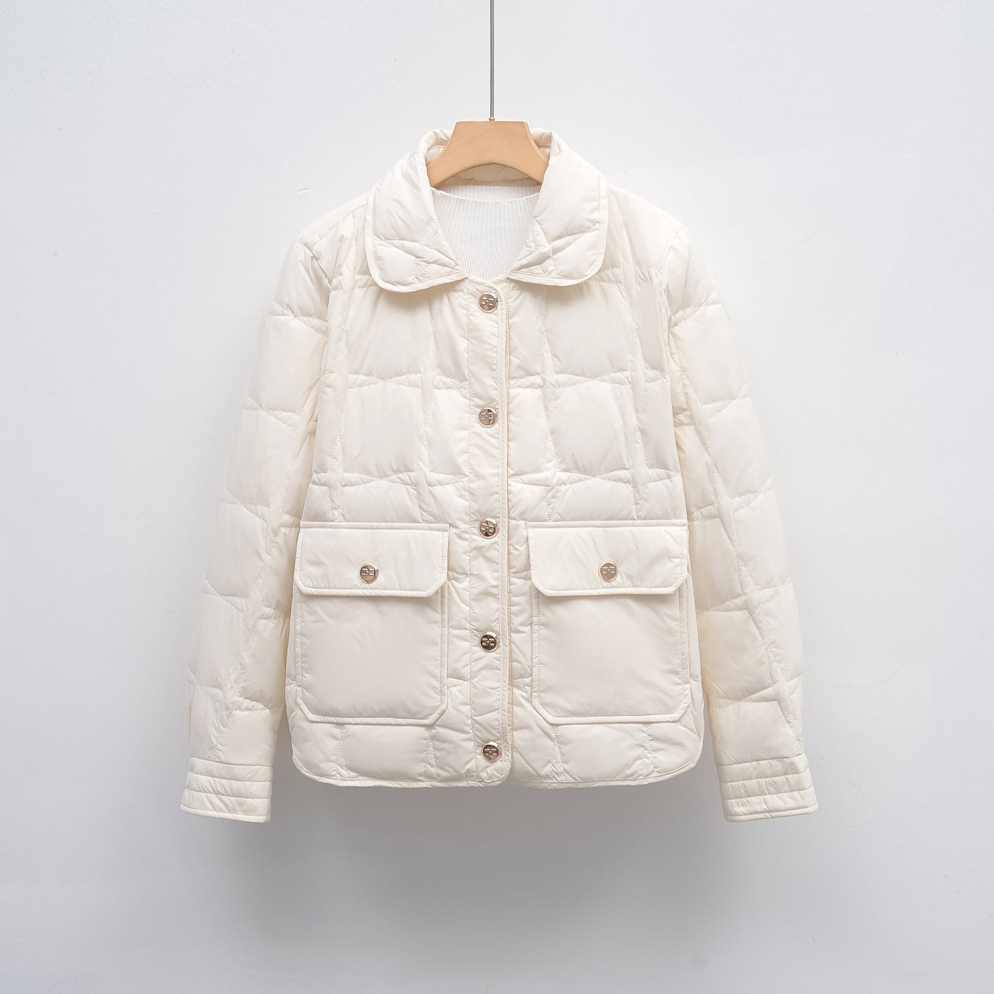 Damen modische gesteppte Jacke mit Taschen und Knopfverschluss Krohn-e