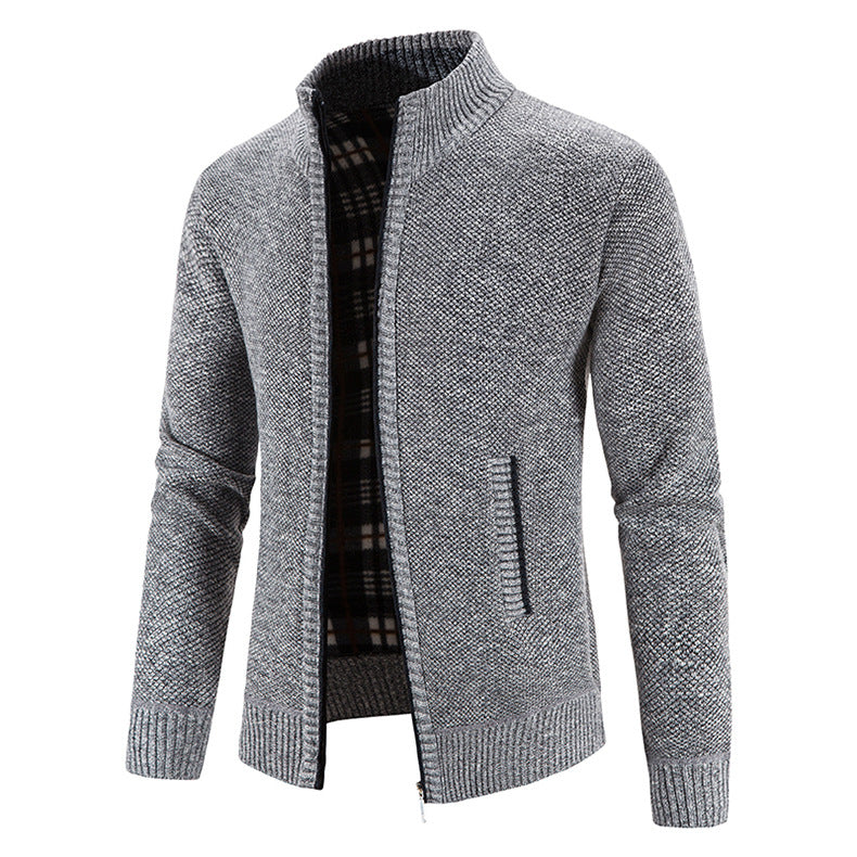 Herren modische Strickjacke mit hochgeschlossenem Kragen und praktischen Taschen Krohn-e