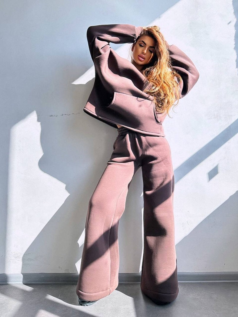 Damen Cooles Oversized Hoodie und weite Freizeithose Krohn-e