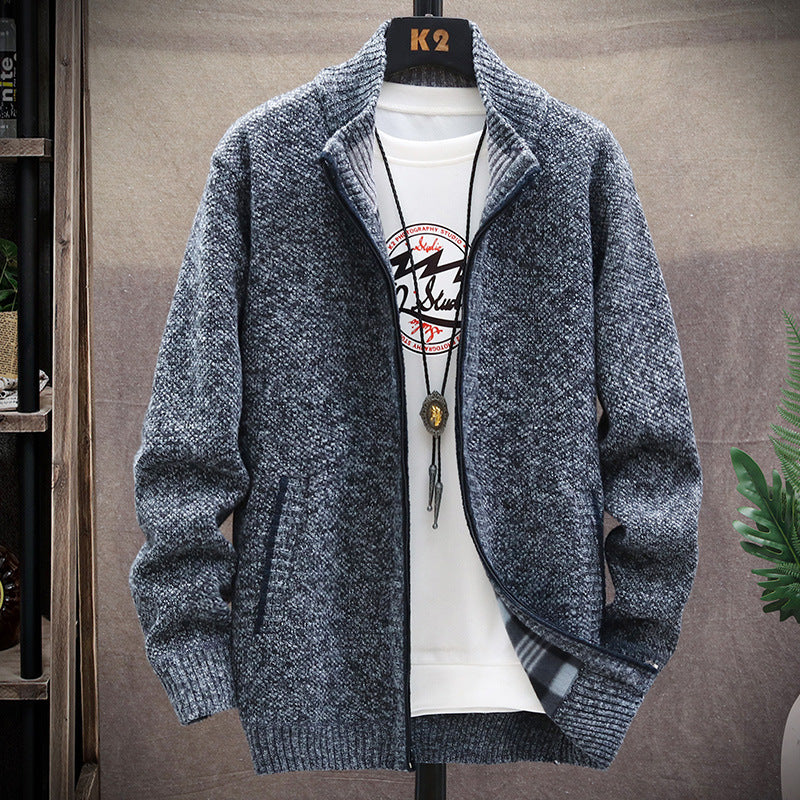 Herren Strickjacke mit Stehkragen und Taschen Krohn-e