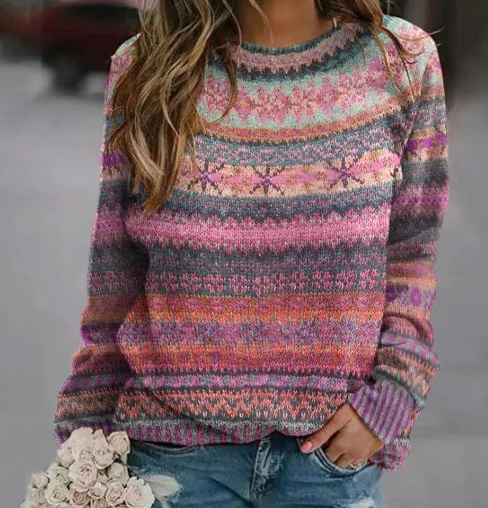 Damen Strickpullover mit kreativem Muster und lässigem Schnitt Krohn-e