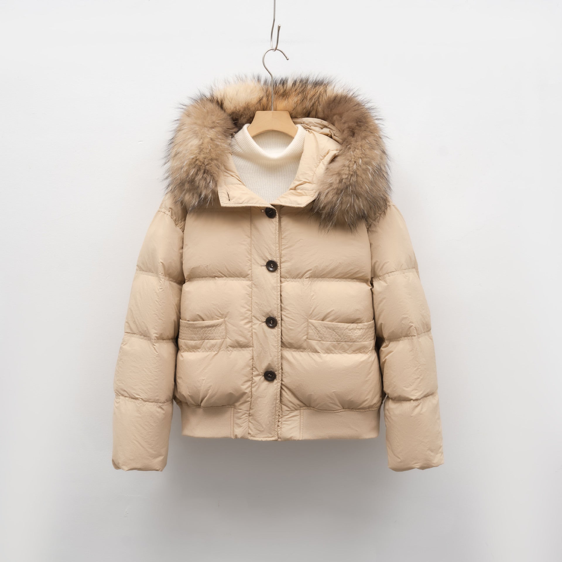 Damen warme Winterjacke mit abnehmbarem Fellkragen Krohn-e