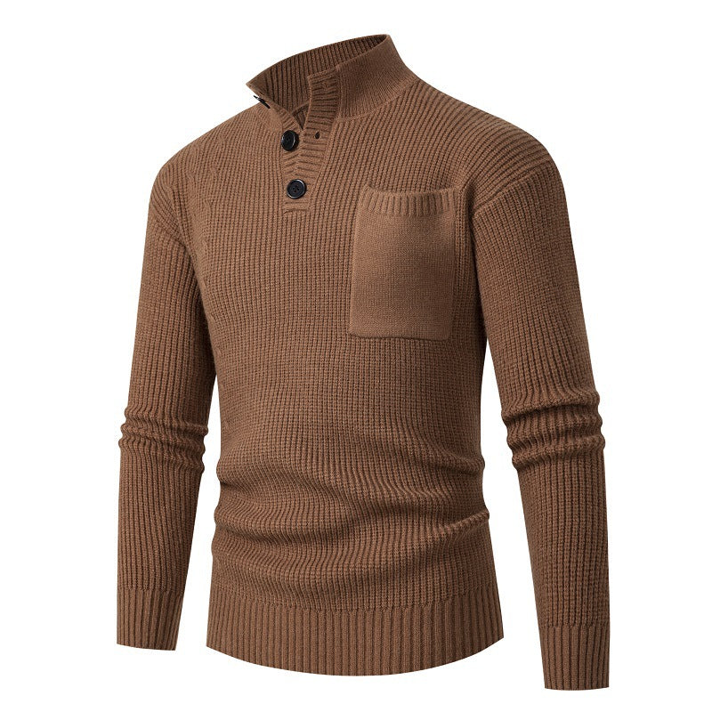 Herren Hochwertiger Pullover mit Modalmuster und Brusttasche Krohn-e