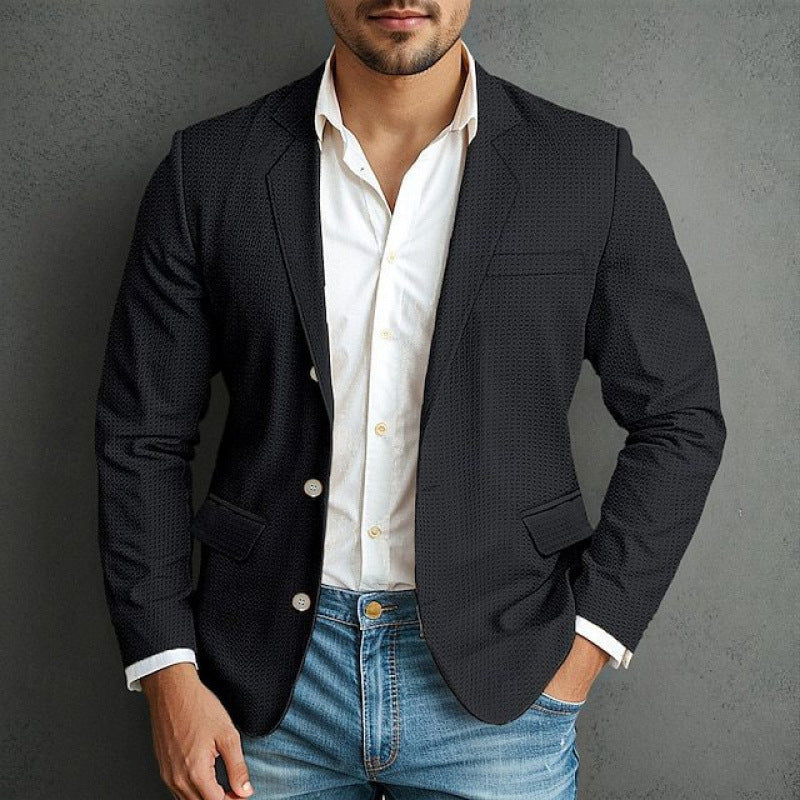 Herren eleganter Blazer mit strukturiertem Design und praktischen Taschen Krohn-e