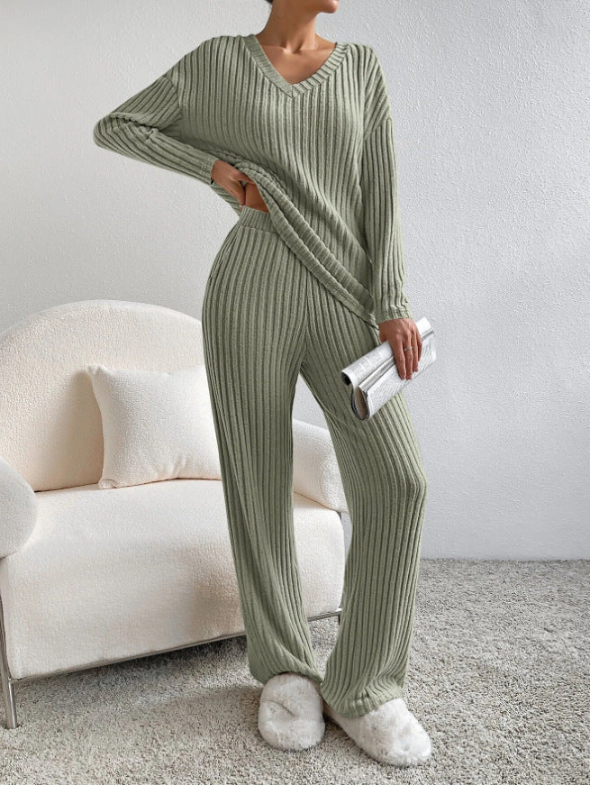 Damen Strick-Loungewear-Set im modernen Rippenmuster Krohn-e