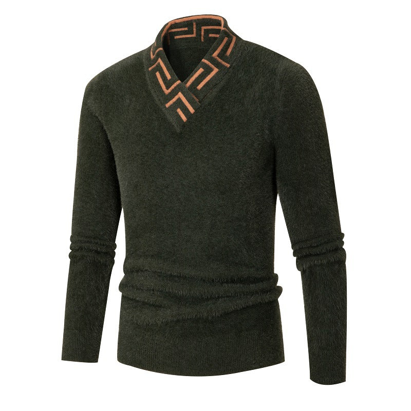 Herren modischer Pullover mit schickem Stehkragen und strukturiertem Design Krohn-e