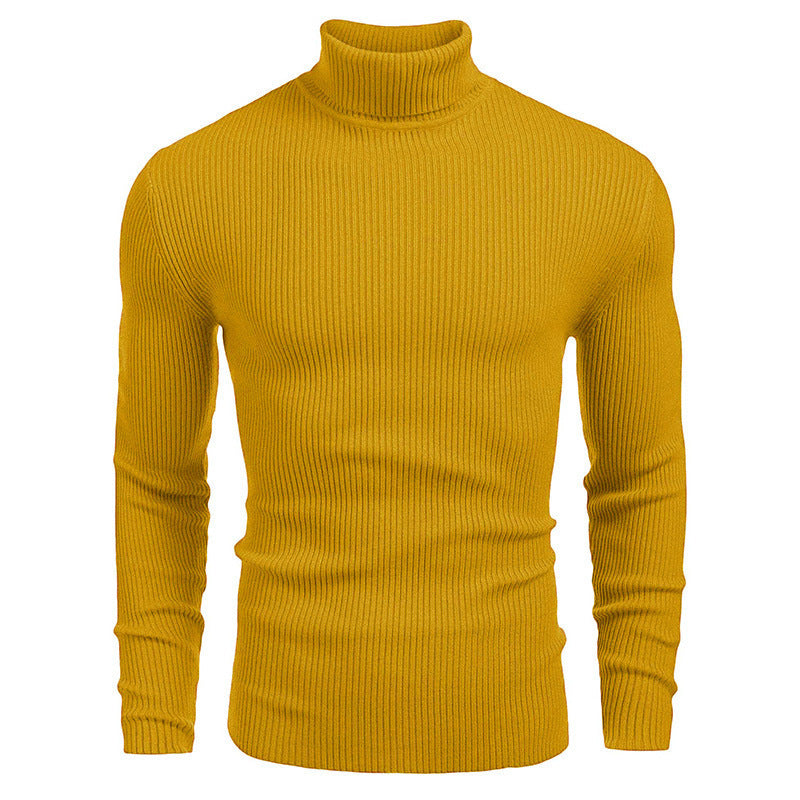 Herren eleganter Rollkragenpullover aus ribbed Strick Krohn-e