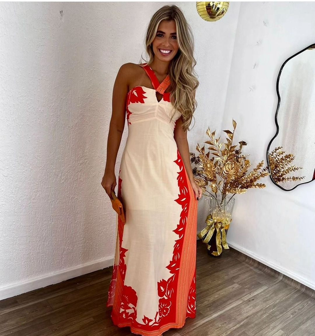 Strandkleid von Fudus: Langes, lässiges Kleid mit Aufdruck