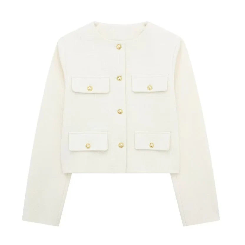 Krohn-e | Langarmjacke Vintage Knopfverschluss