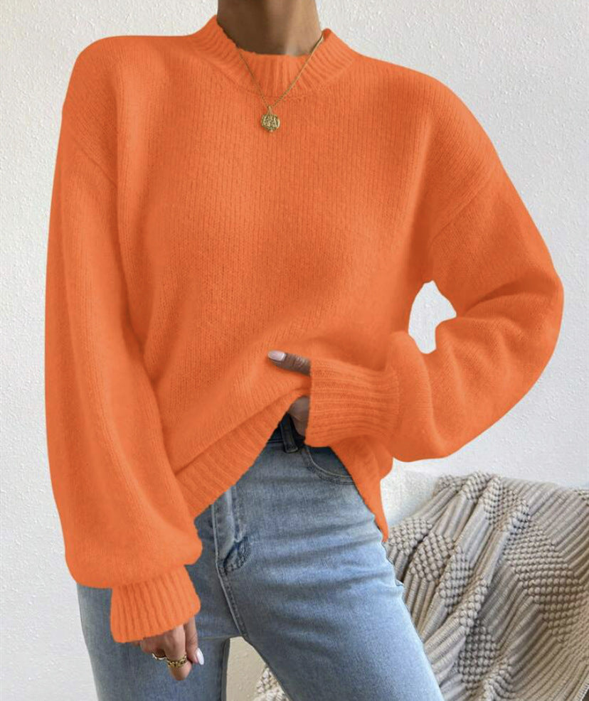 Damen Modischer Pullover mit hochgeschlossenem Ausschnitt und strukturiertem Strick Krohn-e