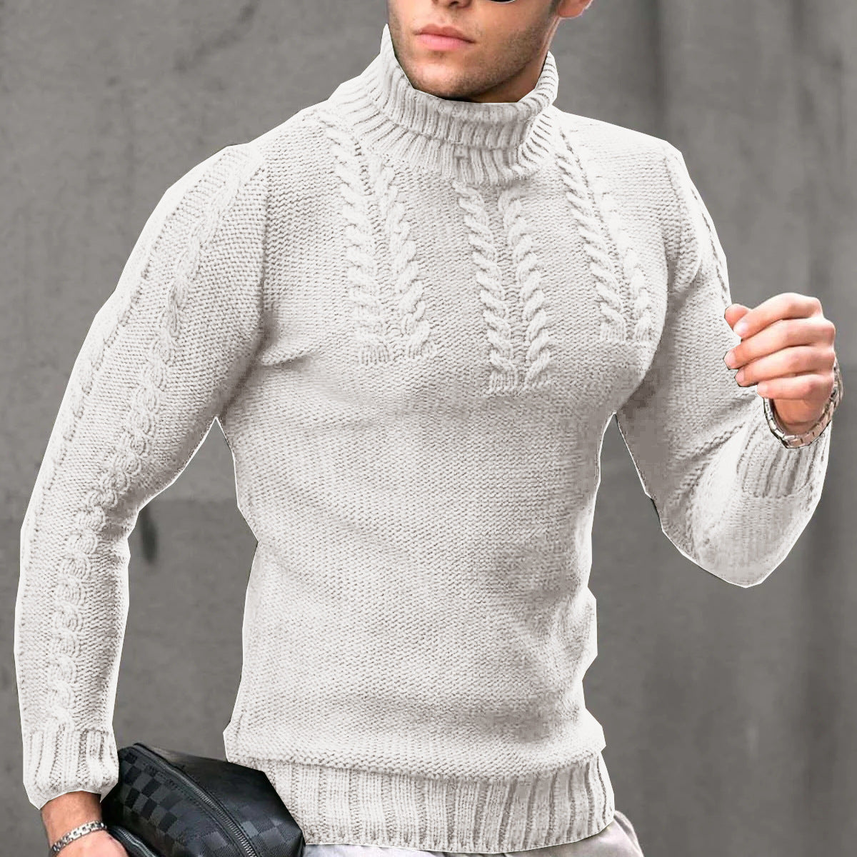 Herren Strickpullover mit hochstehendem Kragen Krohn-e