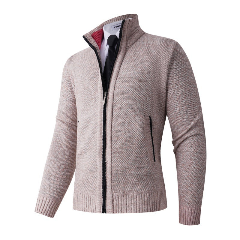 Herren stylische Strickjacke mit hohem Kragen und praktischen Taschen Krohn-e
